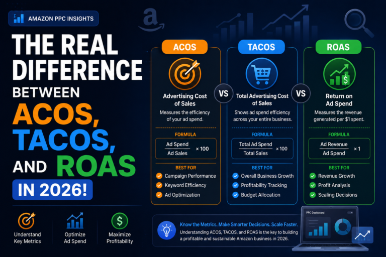 The Real Difference Between ACOS, TACOS, and ROAS in 2026!