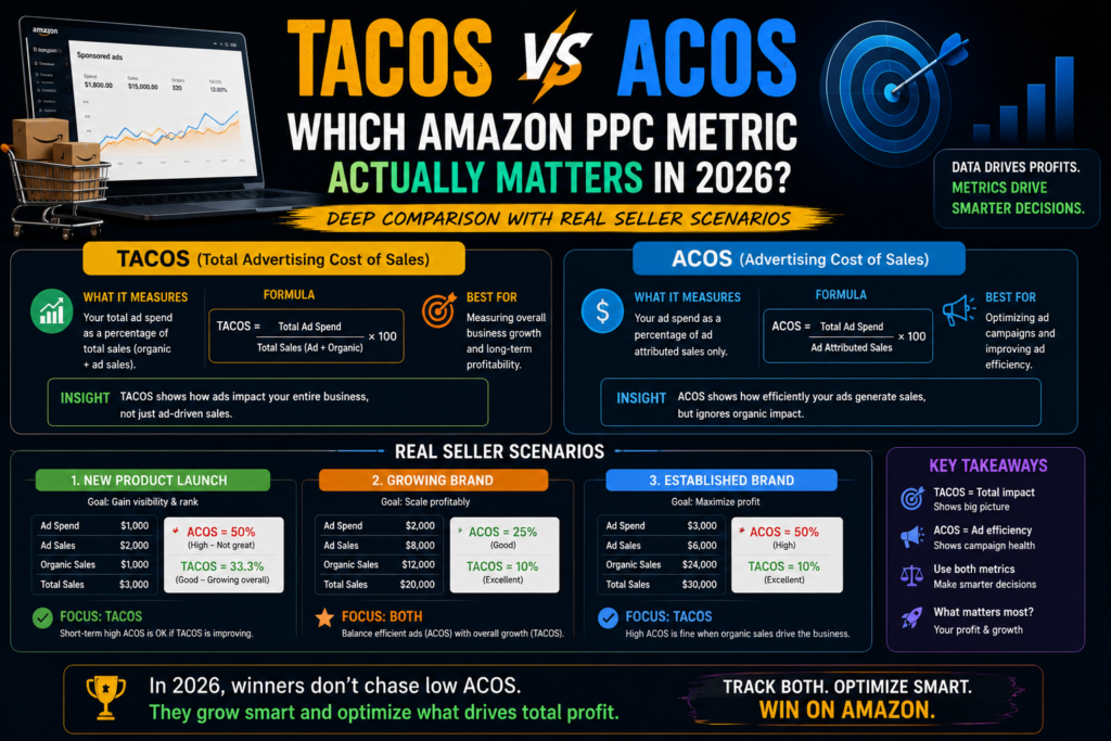TACOS vs ACOS: Which Amazon PPC Metric Actually Matters in 2026?