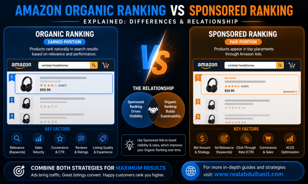 Amazon Organic Ranking vs Sponsored Ranking Explained